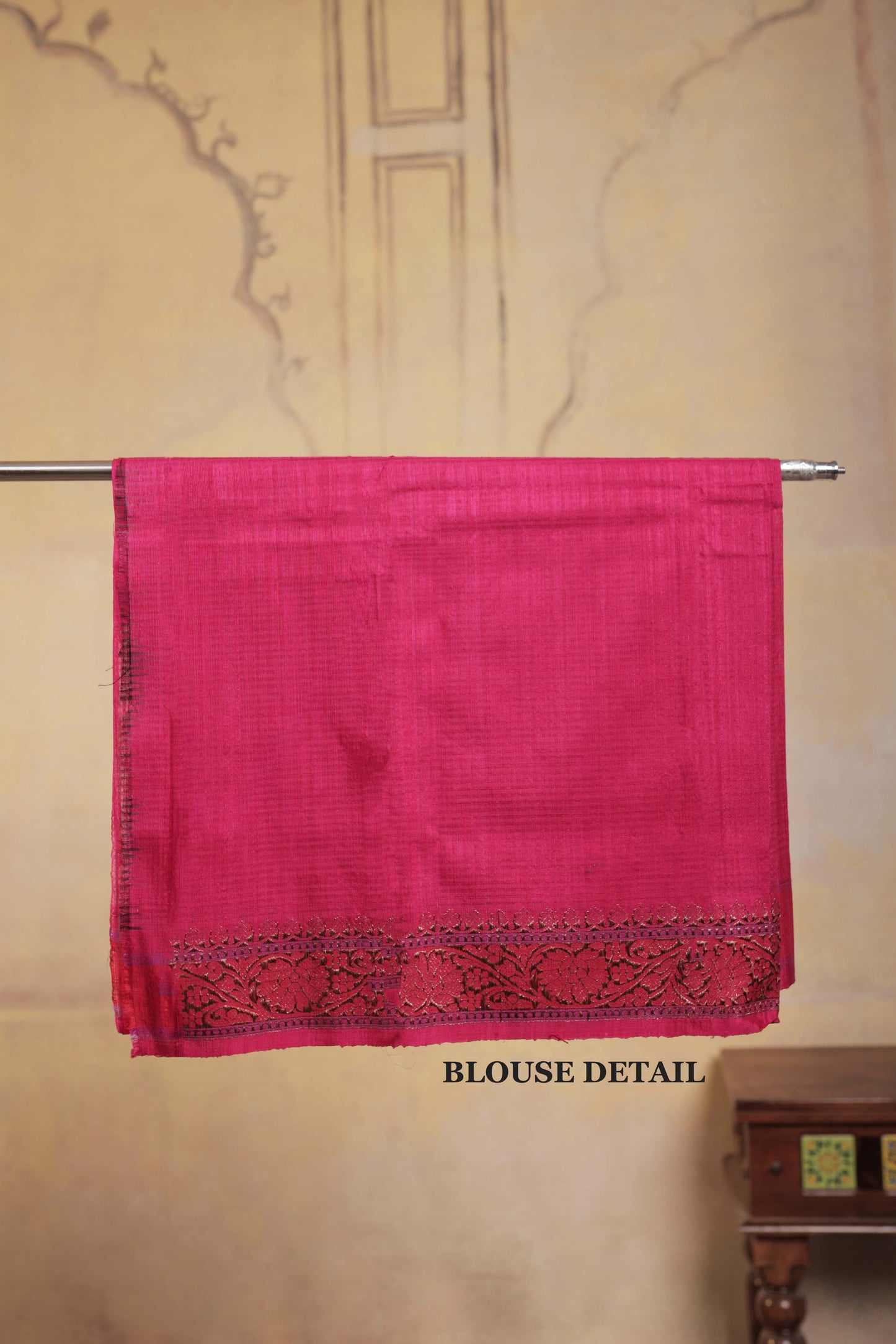 Pink Dupion Silk Handloom Banarasi Saree