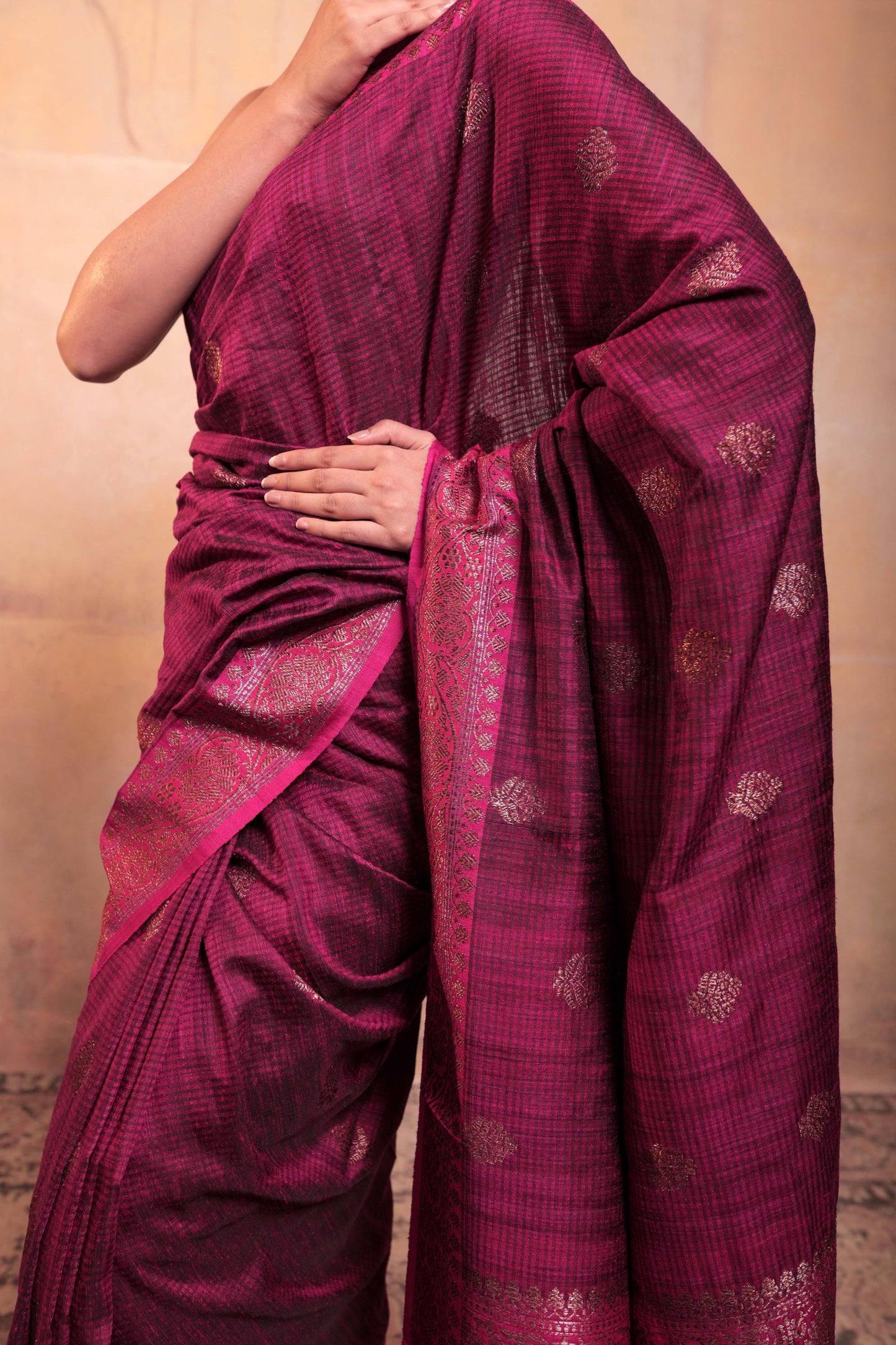 Pink Dupion Silk Handloom Banarasi Saree