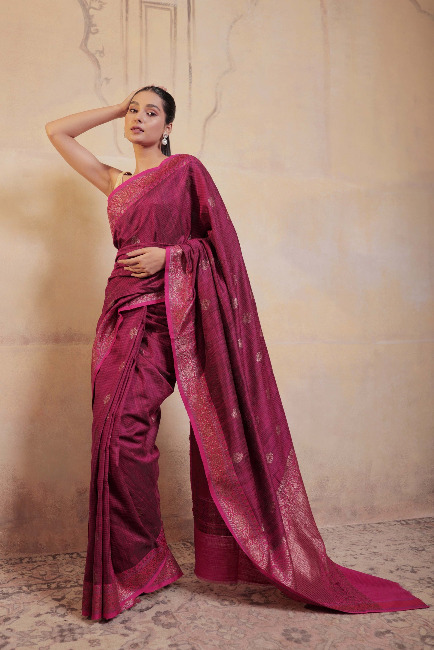 Pink Dupion Silk Handloom Banarasi Saree