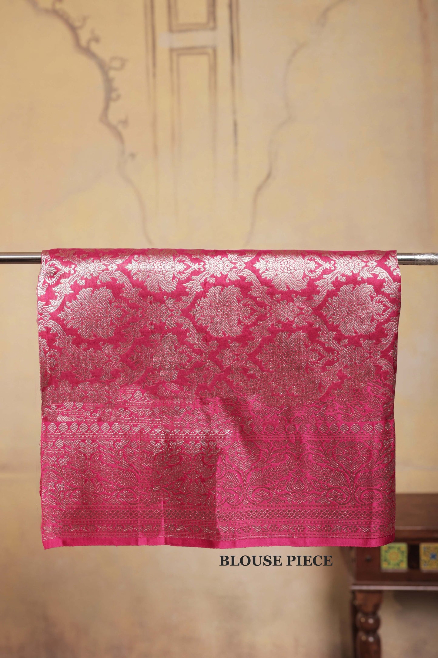 Black Pure Katan Silk Handloom Banarasi Saree with Pink Border