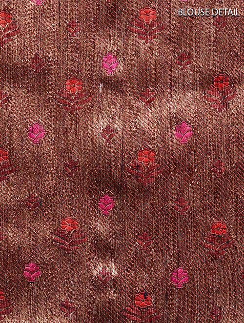 Black Tussar Silk Handloom Banarasi Saree With Meenakari