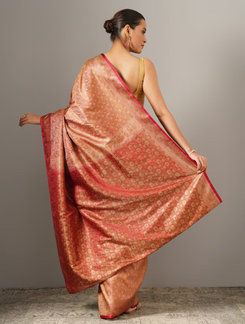 Pink Silk Banarasi Saree