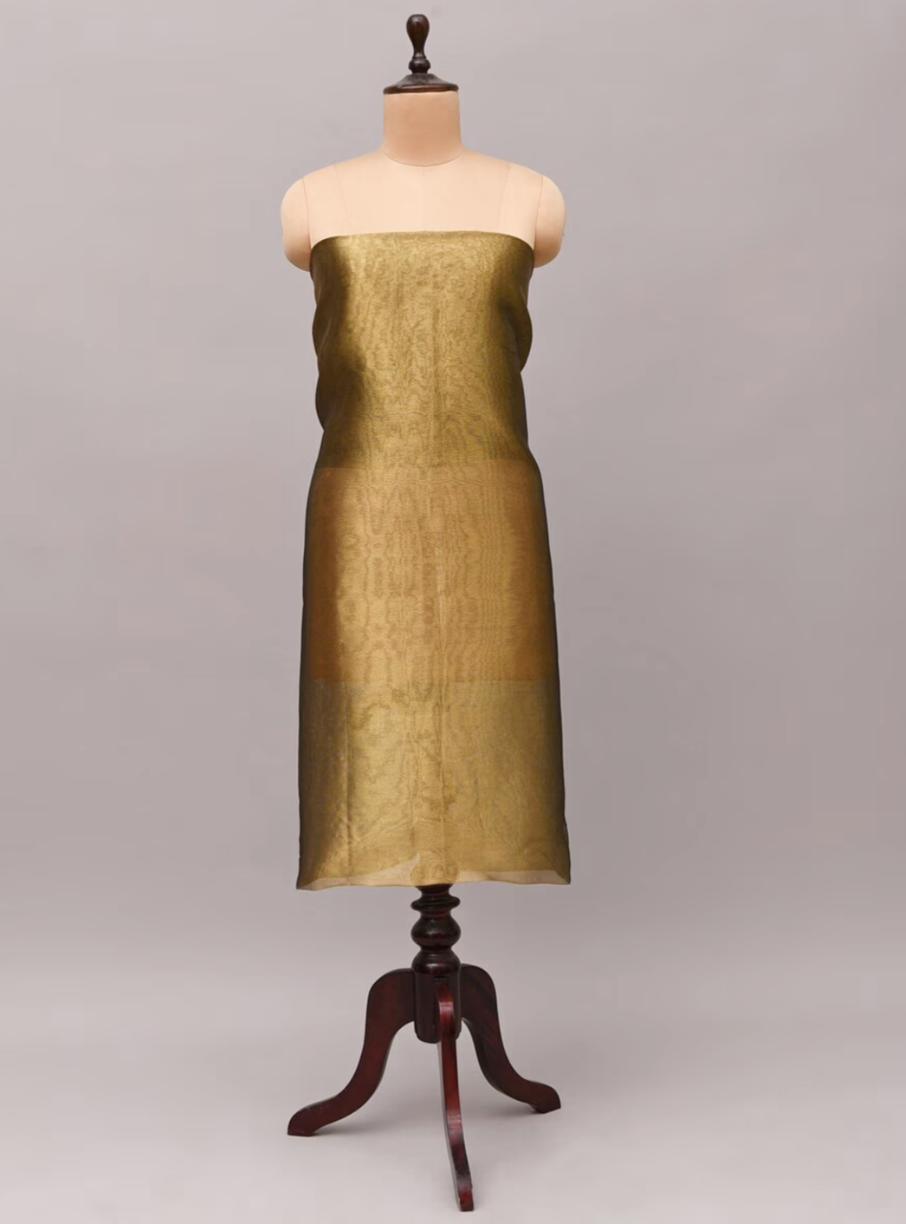 Gold Handloom Banarasi Tissue Silk Fabric