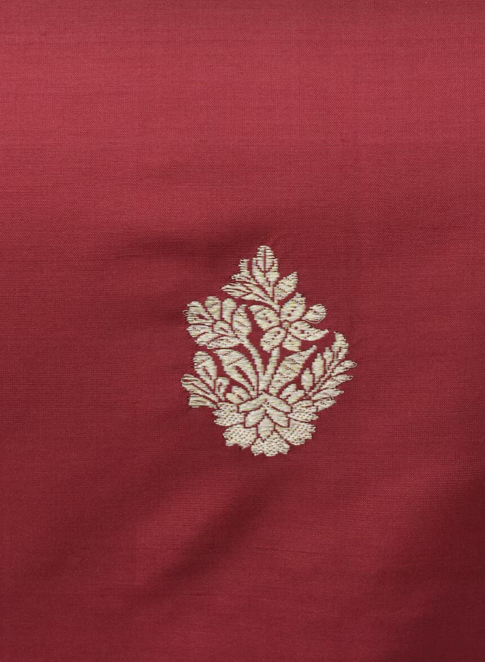 Maroon Handloom Pure Katan Silk Banarasi Fabric