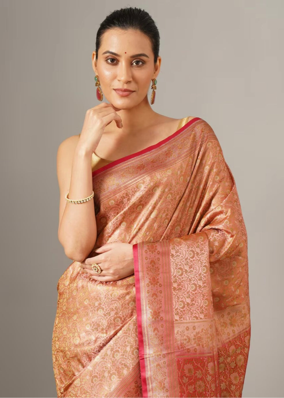 Pink Silk Banarasi Saree